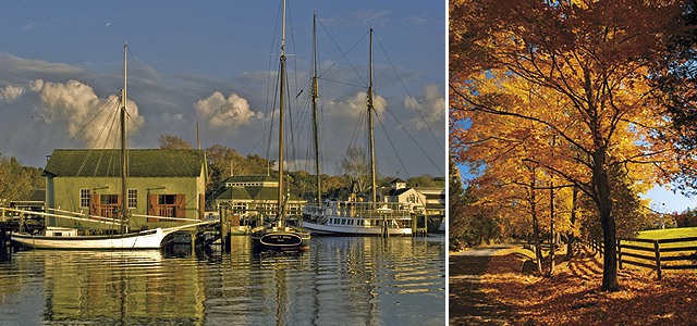 Enjoy the Calm Atmosphere of Mystic Seaport. Photo courtesy of the Connecticut Office of Tourism. New England Fall Foliage. Photo courtesy of iStockphoto.