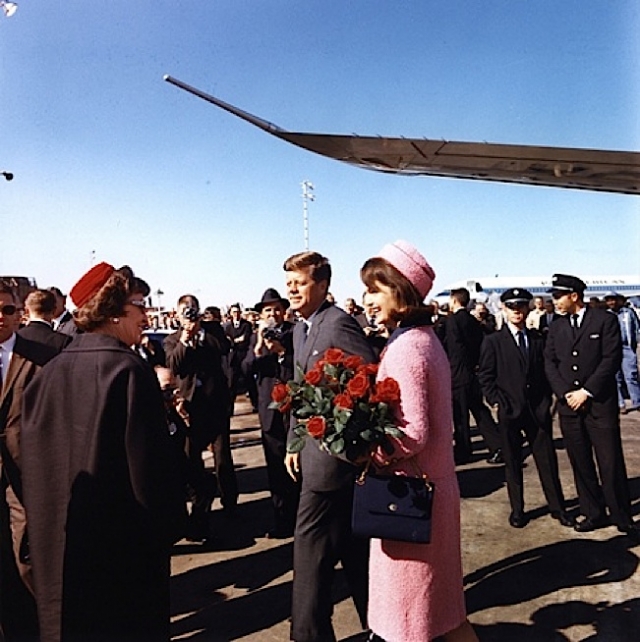President and Mrs. Kennedy arriving at Love Field in Dallas the day of the assassination Credit: Cecil Stoughton.