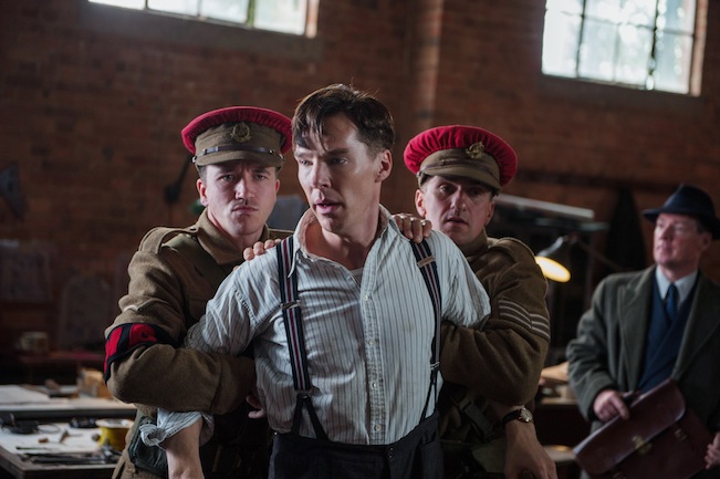 Benedict Cumberbatch, as Alan Touring, is forced out of the office. Photo courtesy of The Weinstein Company