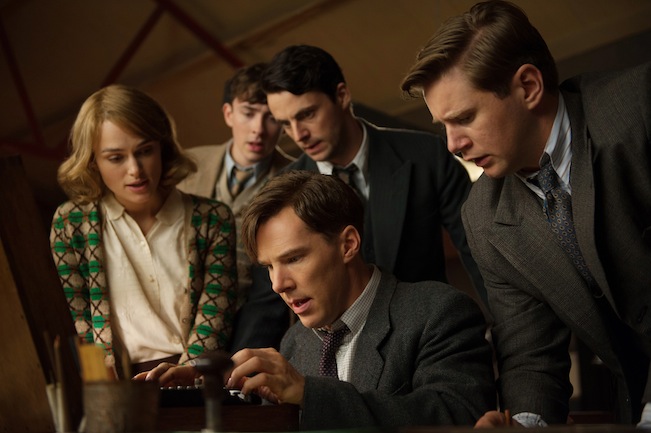 (L-R) Keira Knightley, Matthew Beard, Matthew Goode, Benedict Cumberbatch, and Allen Leech star in THE IMITATION GAME. Photo courtesy of The Weinstein Company