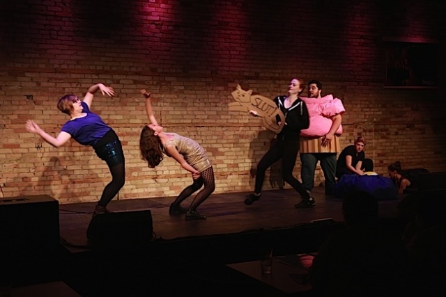 Left to Right: Jenny Moeller, Rebekah Rentzel, Shannon Mae Leach, Chris Stroschein, Alana Horton. Image by Farrington Starnes.