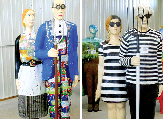 America Gothic" statues, to be placed around town in Cedar Rapids to celebrate Grant Woods' Birthday Anniversary.