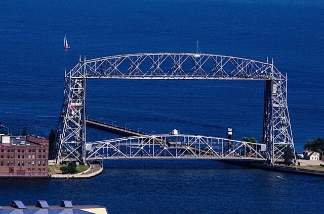 Aerial Lift Bridge In Duluth, Minnesota On A Blue Lake Superior Photo courtesy of BigStock/Melissa Kopka