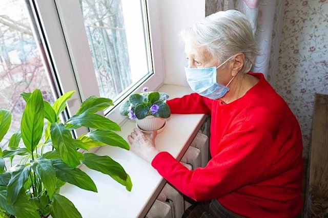 Elderly Lonely Woman COVID-19 scare Photo courtesy of BigStock/Solarisys