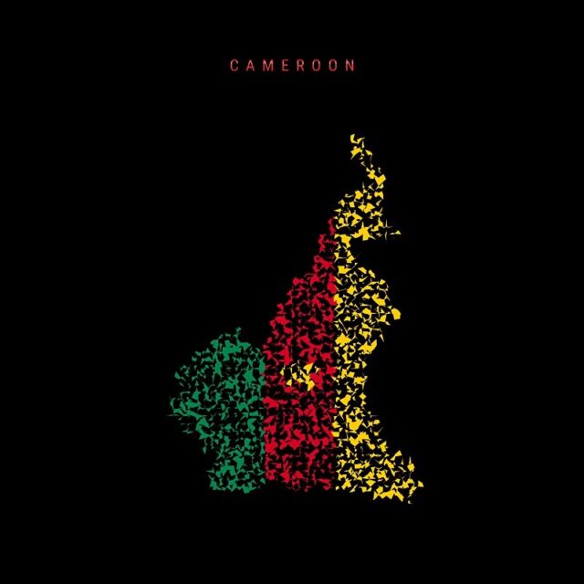 Cameroon Flag Map, Chaotic Particles Pattern In The Colors Of The Cameroonian Flag. Vector Illustrat Photo courtesy of BigStock/Ivan Burchak