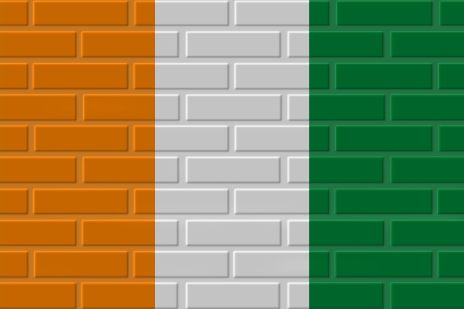 Flag of the Ivory Coast on brick wall.