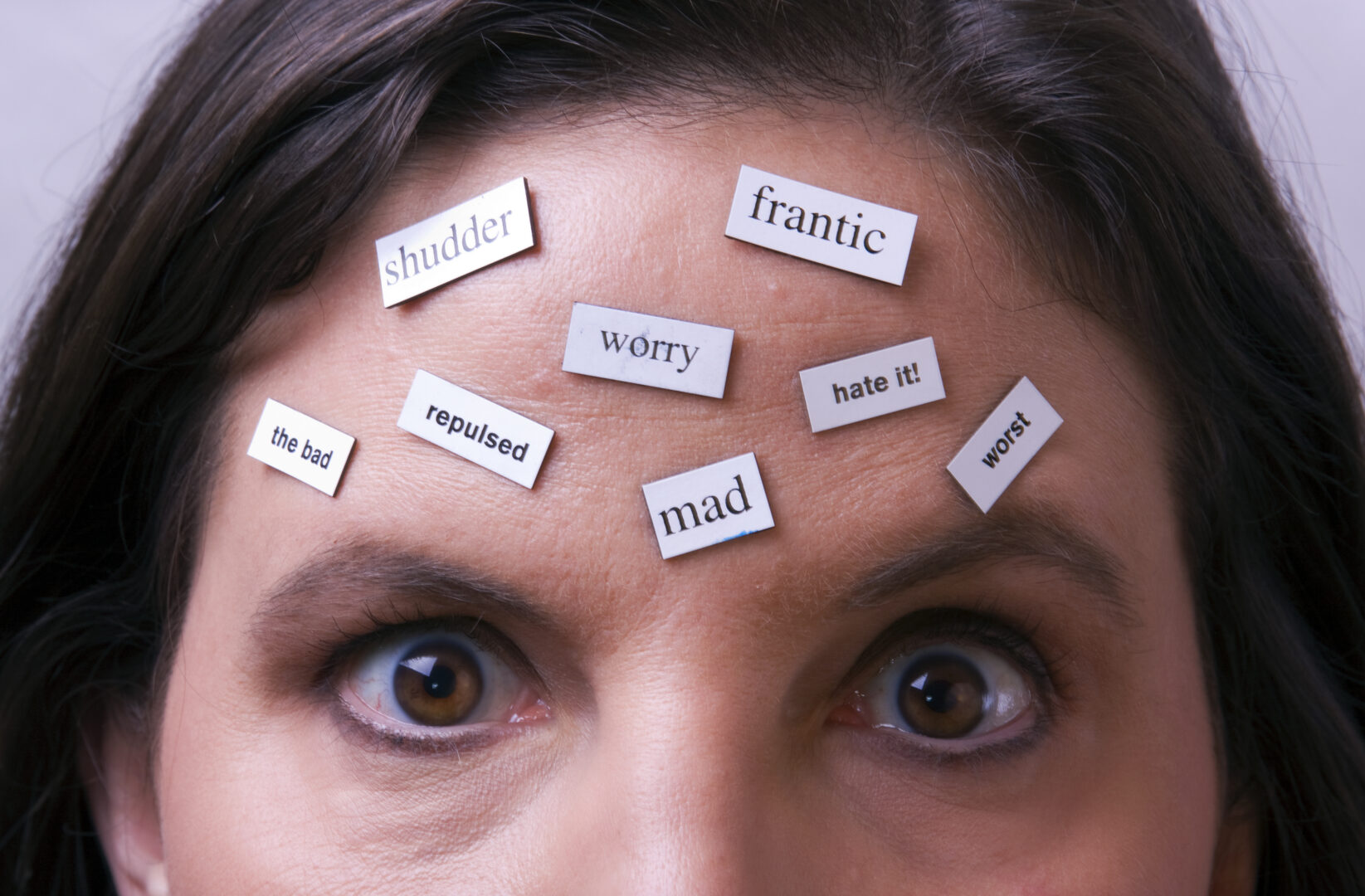 Worried, upset thoughts and concerns.