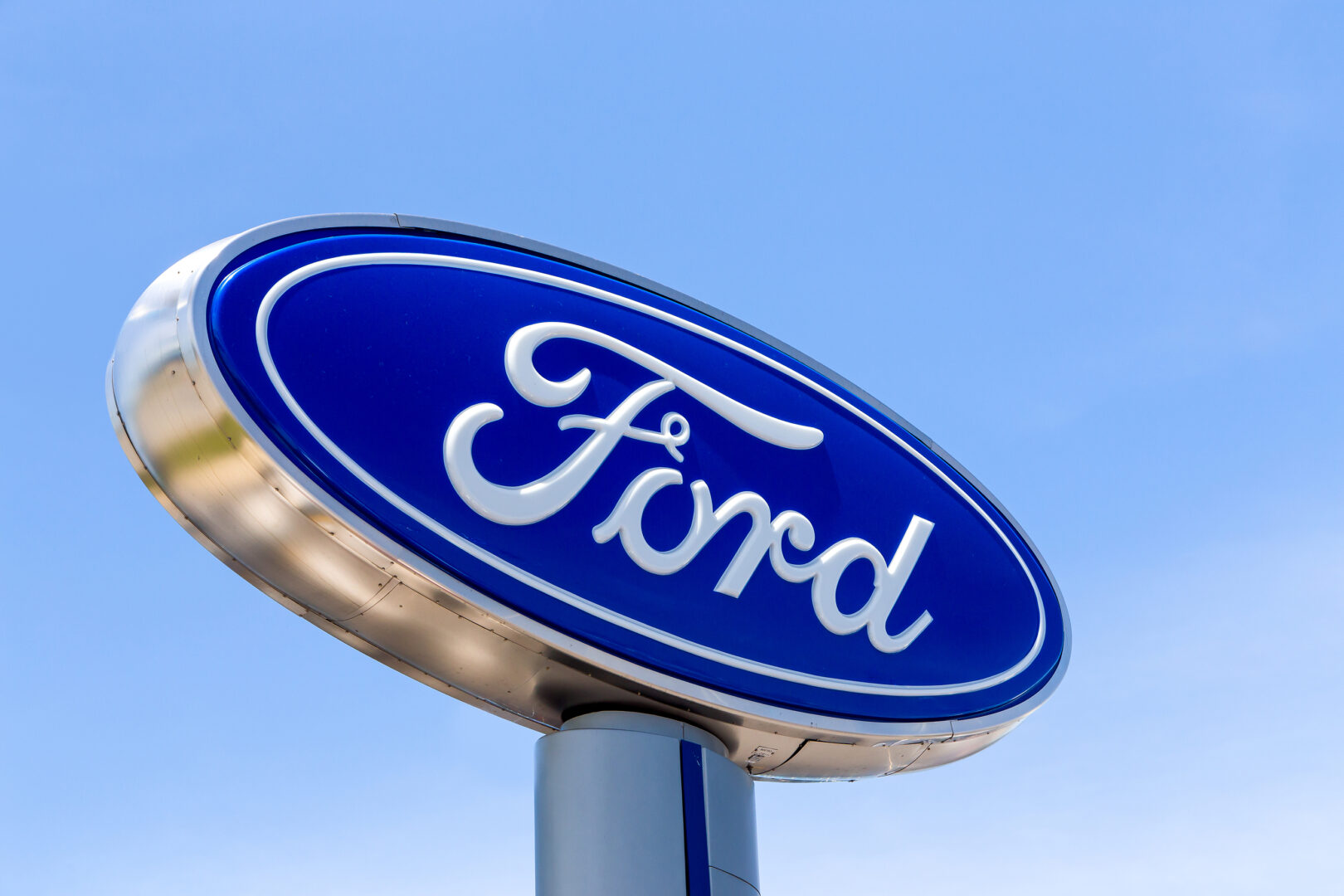 Ford Motor Company logo on a dealership sign.
