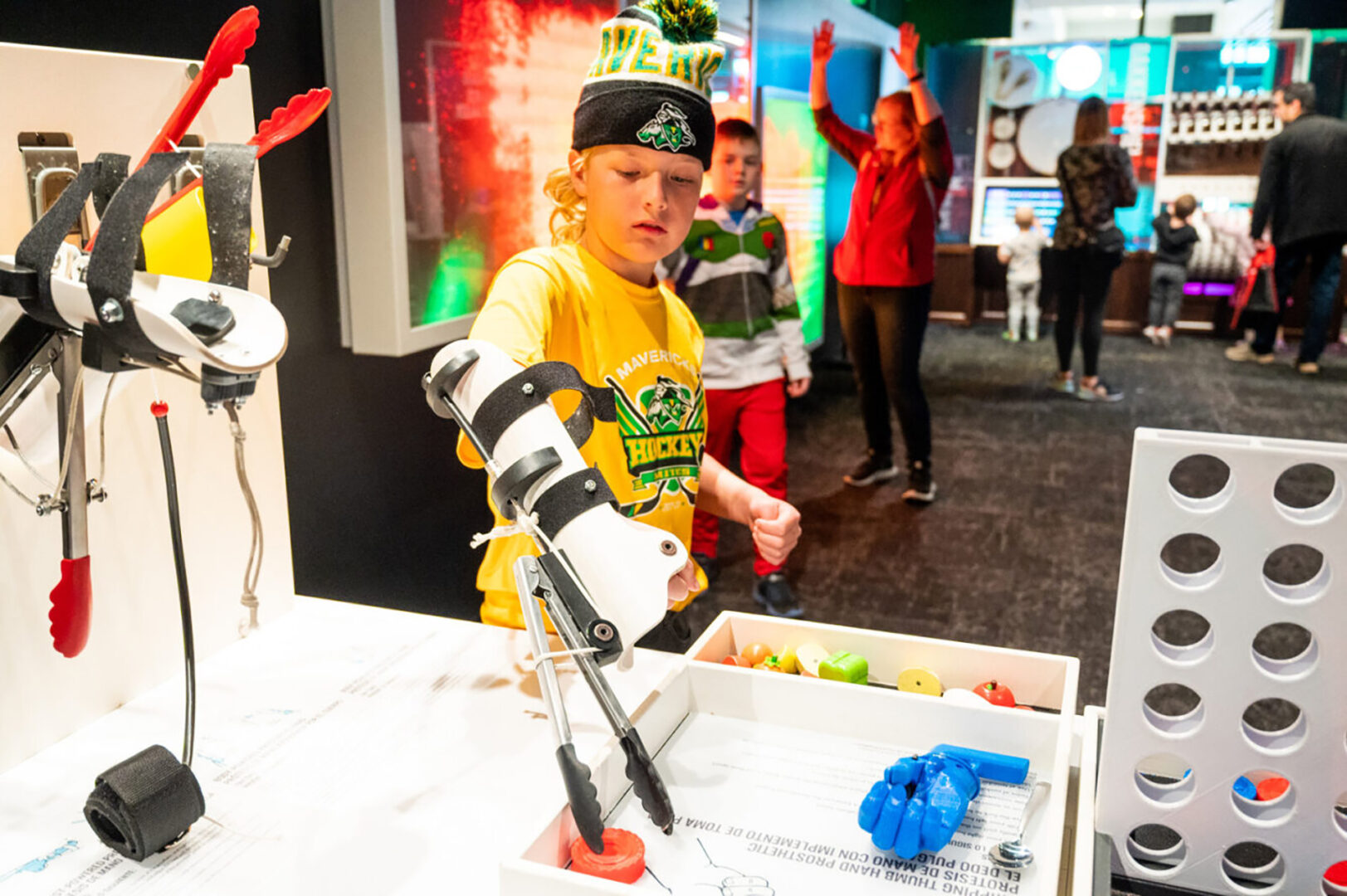 A child in the Bakken's spark exhibit.