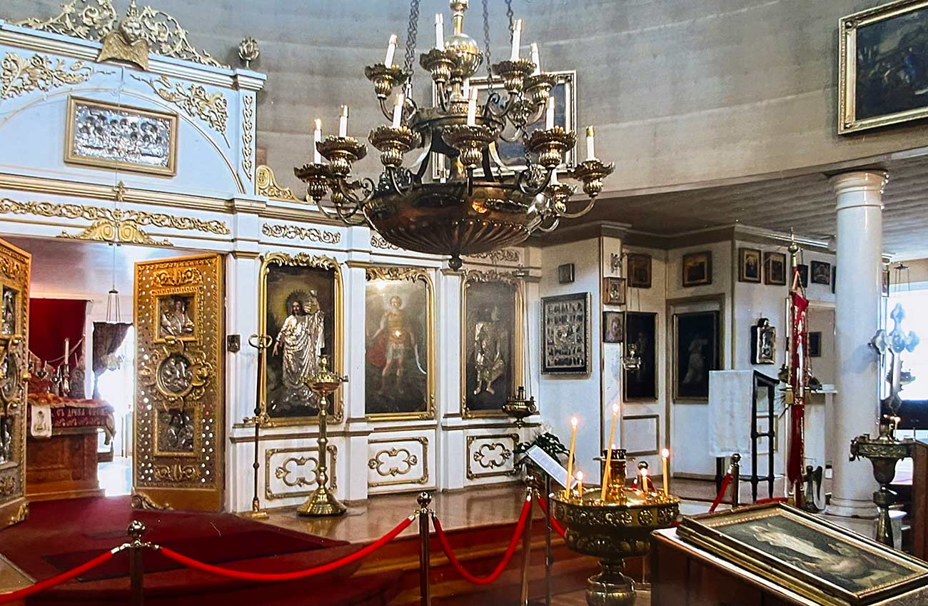 Interior of a Russian Orthodox Church in Kodiak.