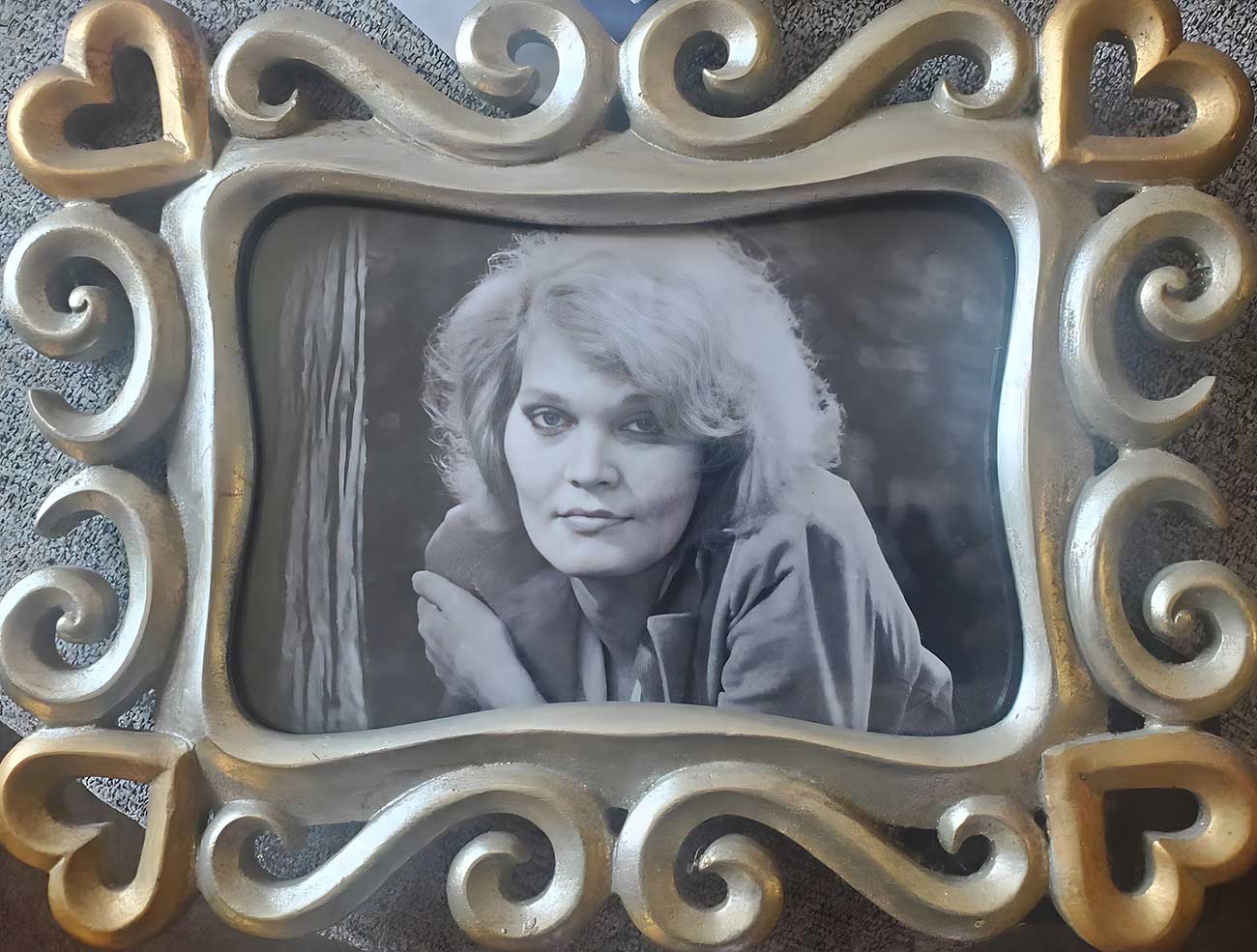 Julie's black and white headshot when she was young actress.