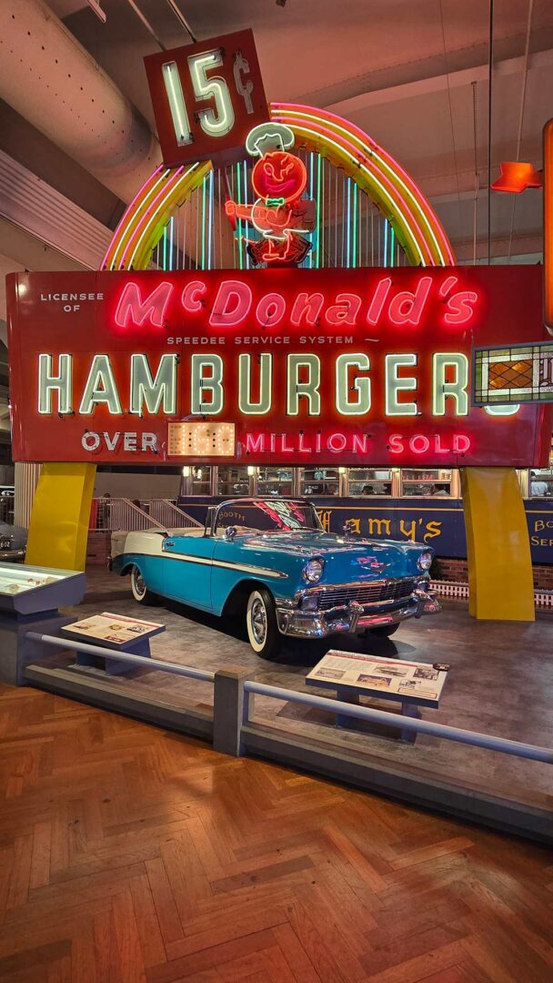 Classic car on display at the Henry Ford Museum of American Innovation.