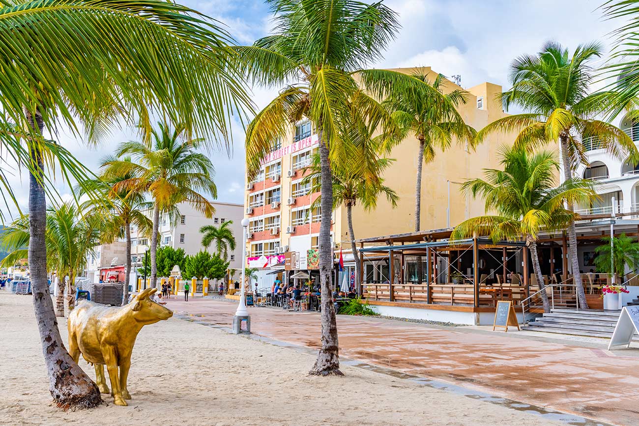 Boardwalk in Philipsburg, Sint Maarten.