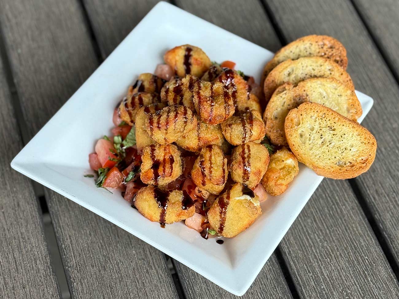 Plate of Caprese Curds.