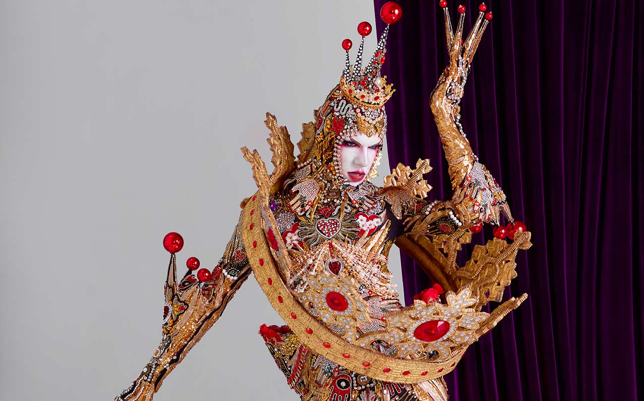 Drag Queen Utica in a crown costume.