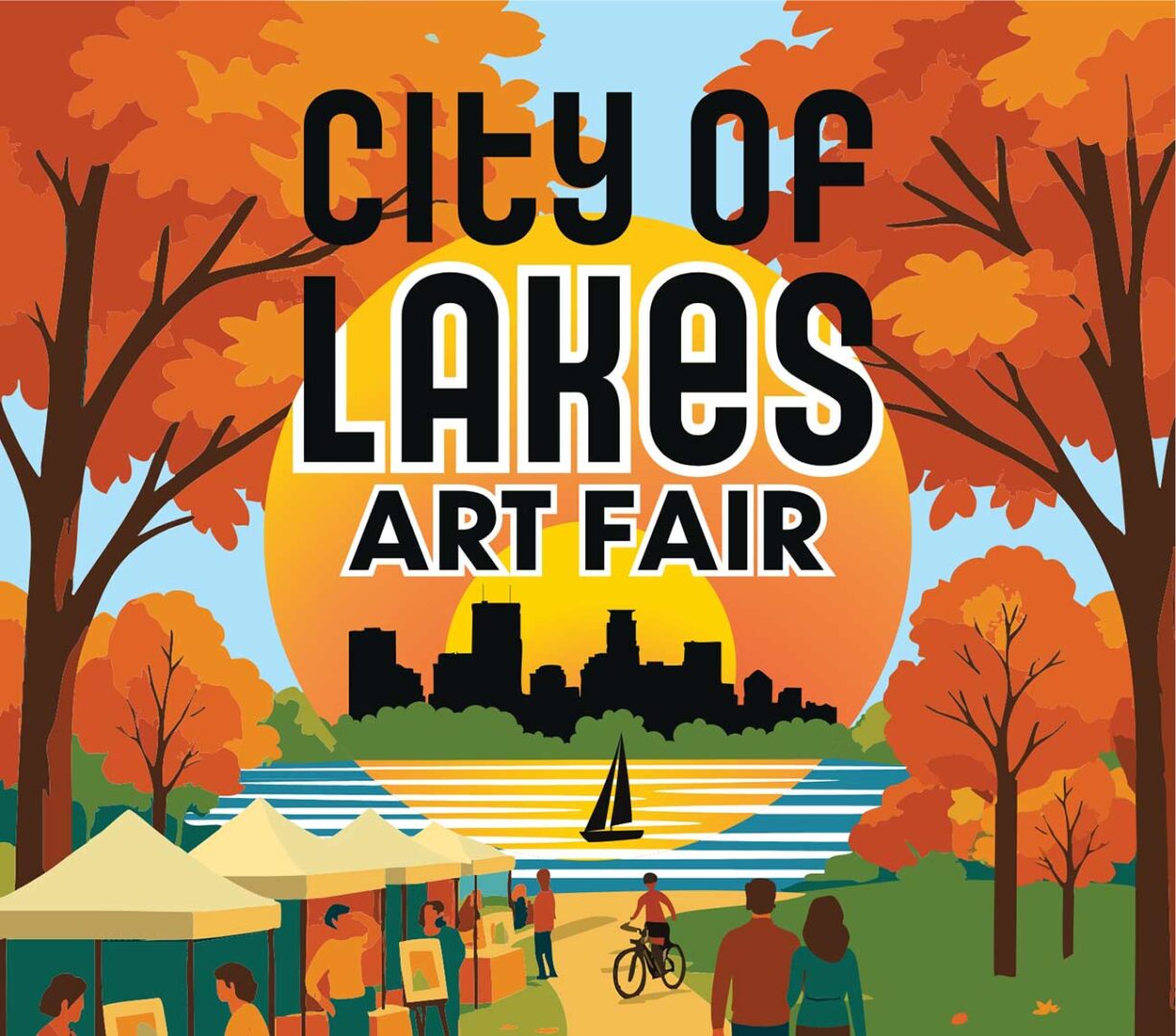 Fall themed poster artwork for the City of Lakes Art Fair.