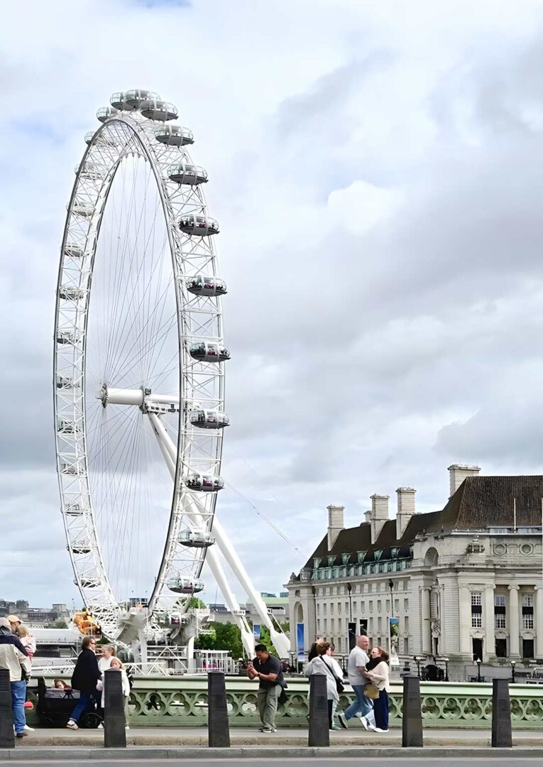 Distant shot of the London Eye.