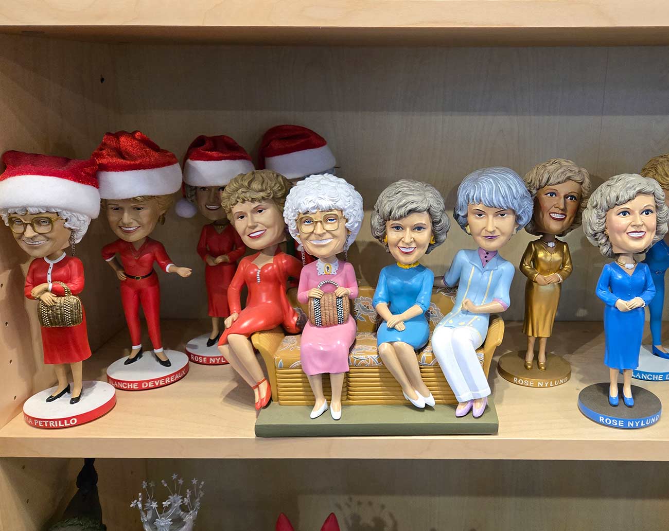 A collection of Golden Girls bobbleheads at the National Bobblehead Hall of Fame and Museum.