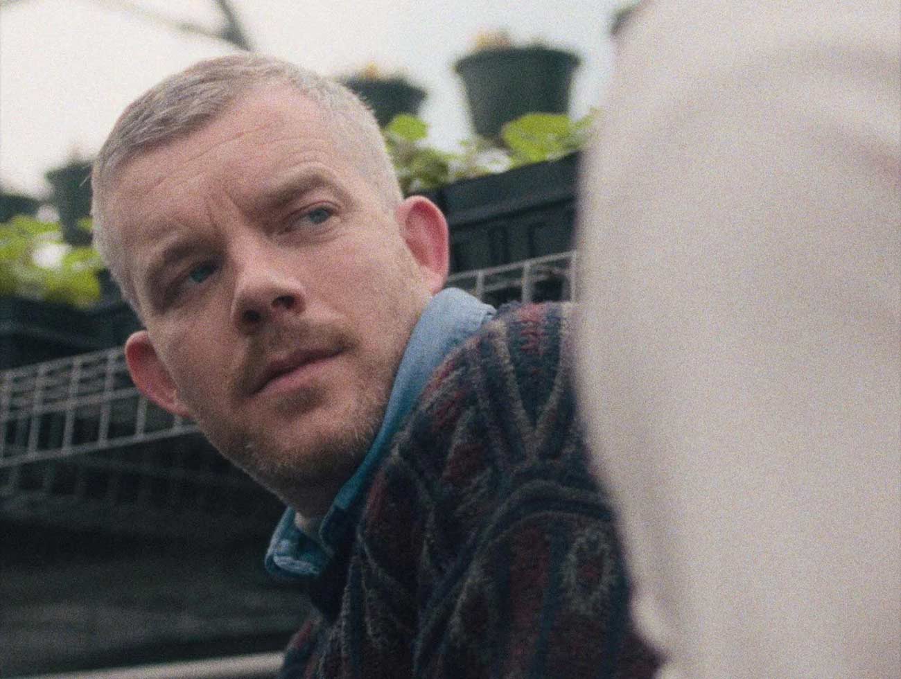 Production still of actor Russell Tovey in Plainclothes.