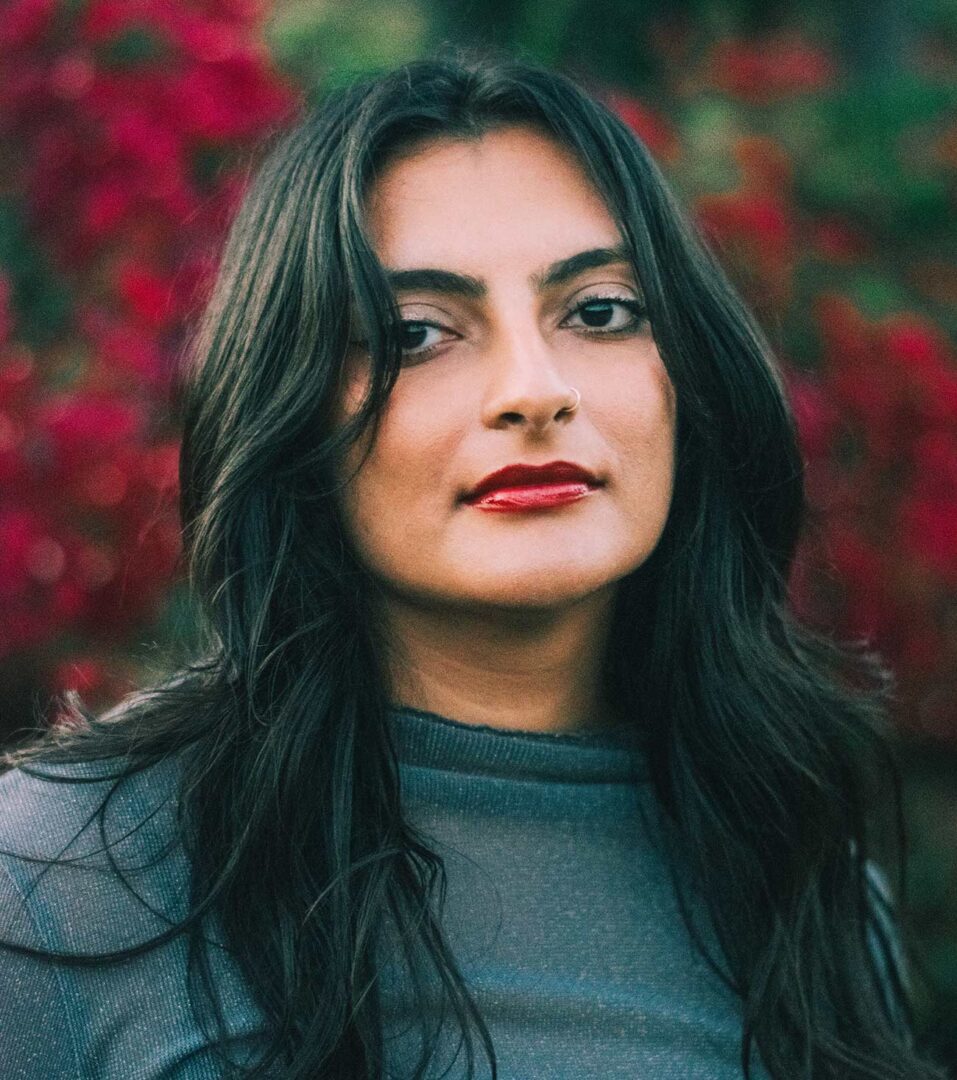 Headshot of playwright Samah Meghjee.