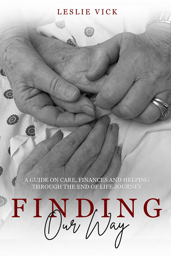 Finding Our Way book cover with black and white photo of three generations of hands touching.
