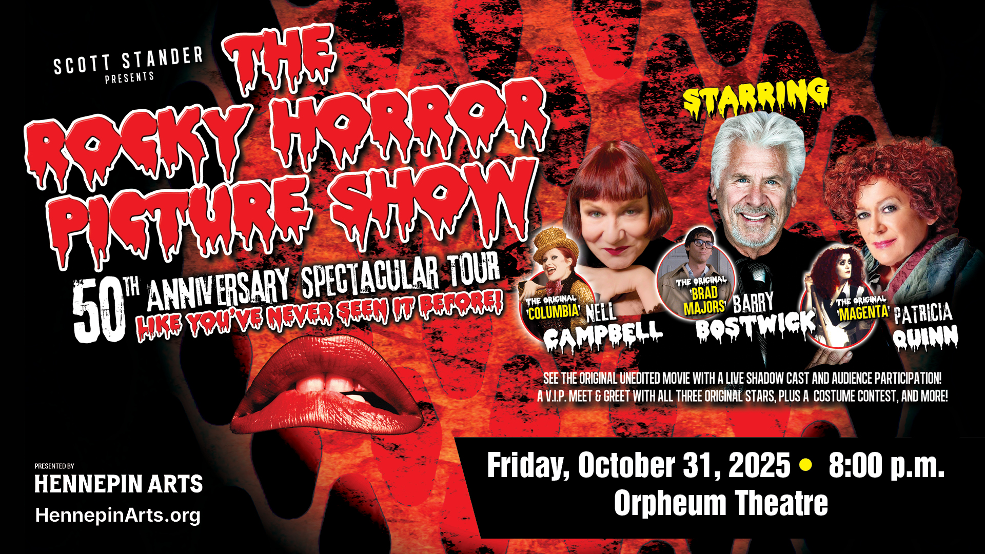 Rocky Horror Picture Show ad with cast.