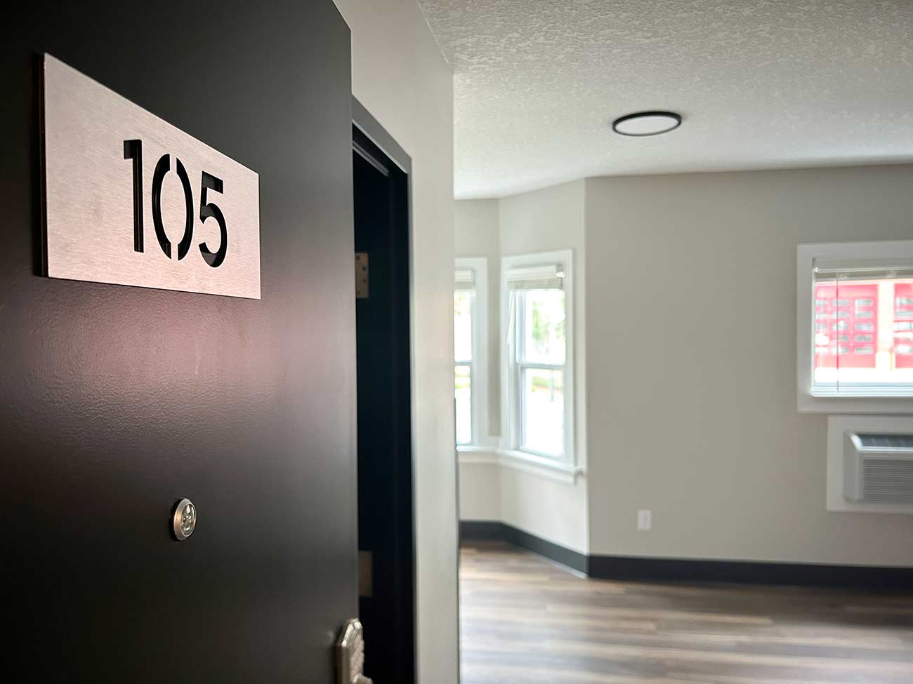 Open door to a new unit at The Robin.