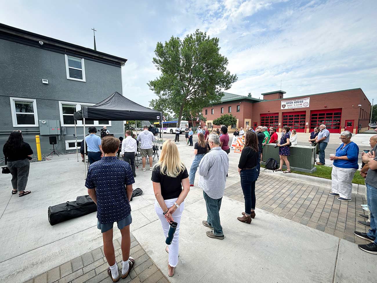 Audience at the ribbon cutting ceremony.
