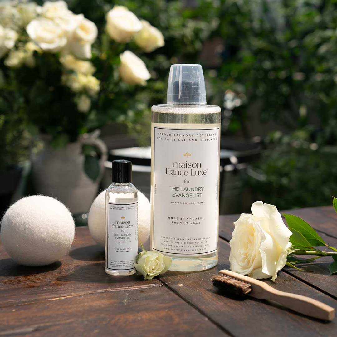 Product shot of Maison France Luxe laundry soaps.