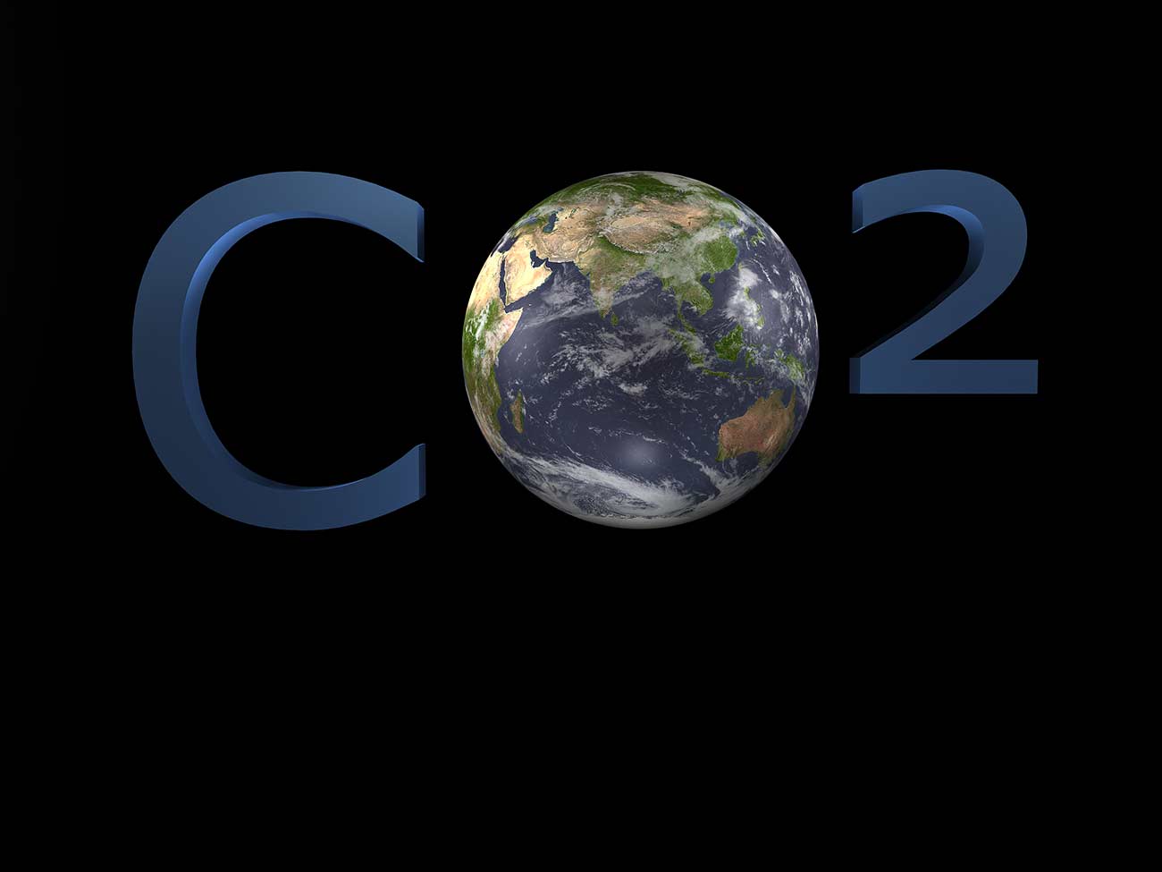 Illustration about climate change - CO2 - 3D