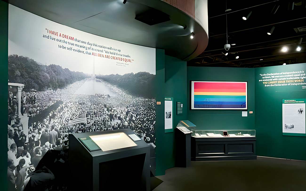 The 250th anniversary at the Museum of the American Revolution: “The Declaration’s Journey” display.