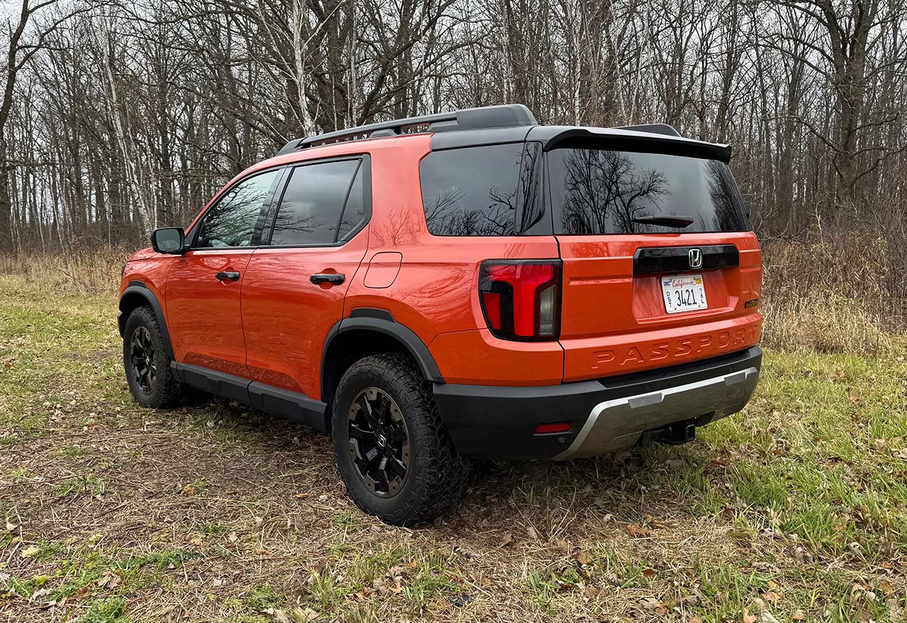 Rear exterior view of the Honda 2026 Passport.