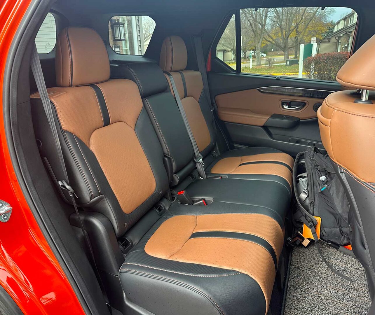 Rear interior leather seats of the Passport.