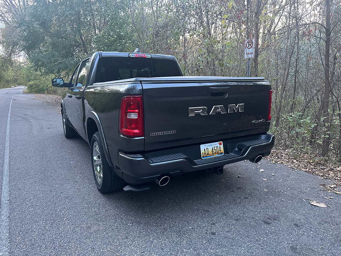 Exterior rear view of the Ram 1500.