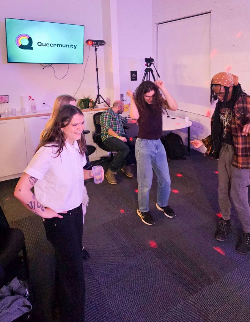 Dancers at a Queermunity event.