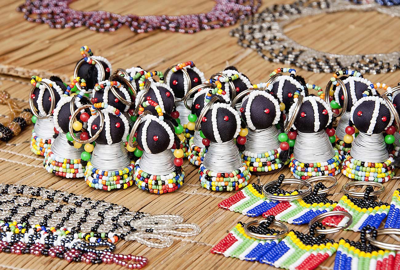 Traditional south african beads art hand made bracelets and pendants.