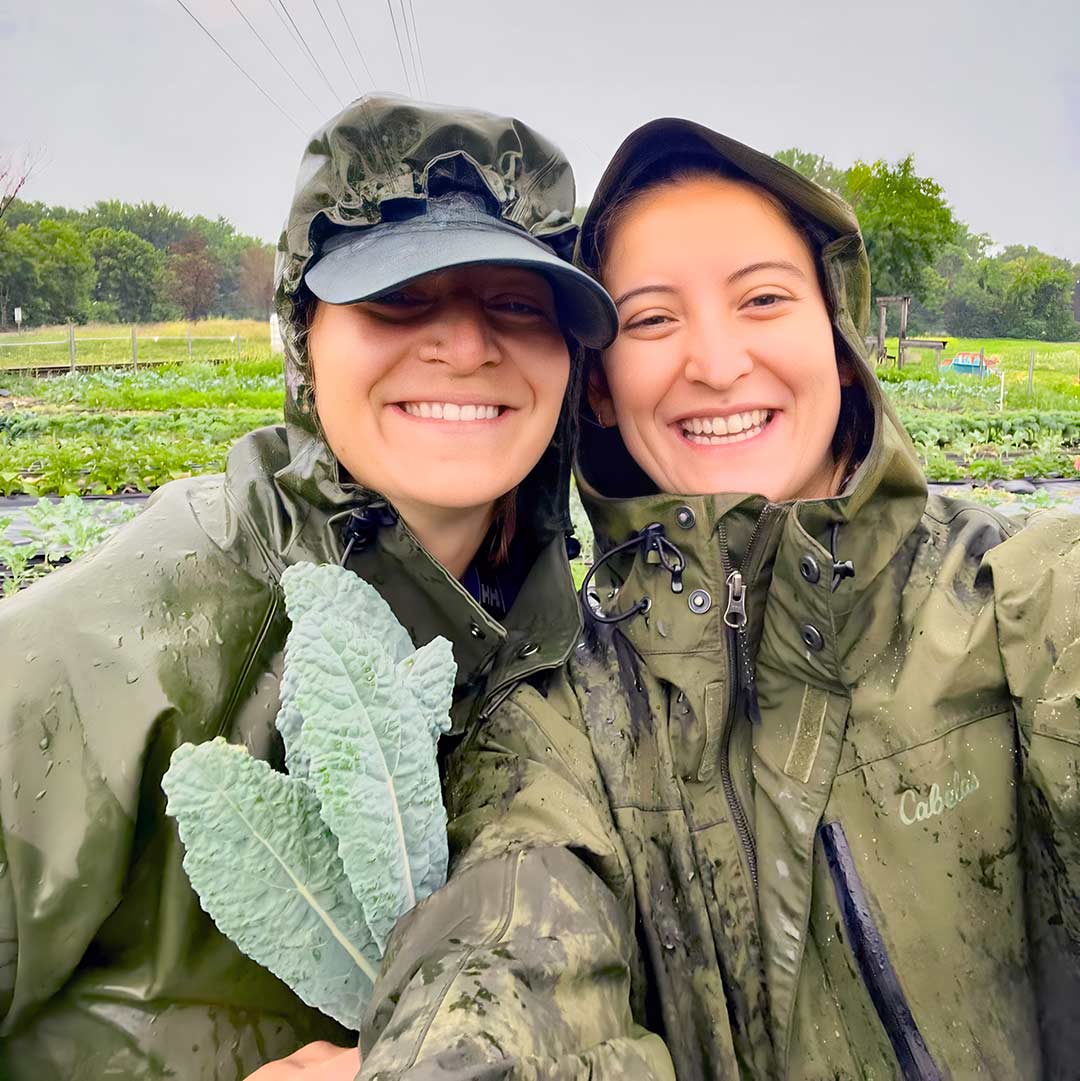Elyssa and Cory selfie in the garden.