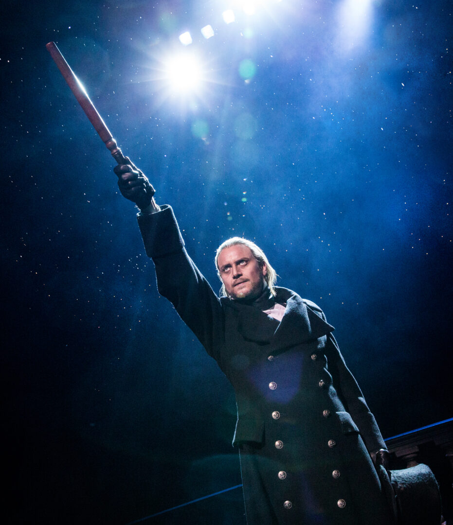 Actor Hayden Tee as Javert in the stage production of "Les Miserables".