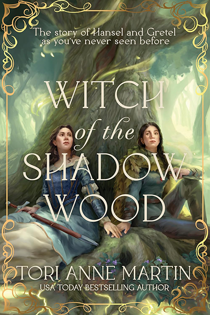 The cover of Witch of the Shadow Wood has two woman under a large tree holding hands.
