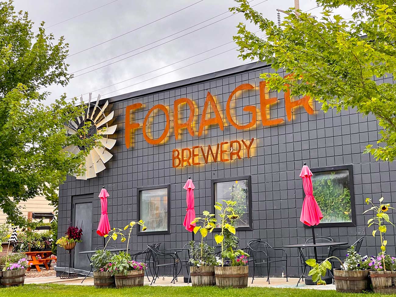 Exterior shot of the Forager Brewery in Rochester, MN.