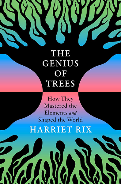 The cover of The Genius of Trees with a tree silhouette illustration.