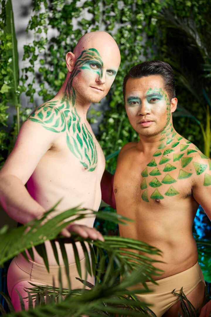 Two fairytale creatures pose for a promotional shot for the concert Wicked Wisdom.