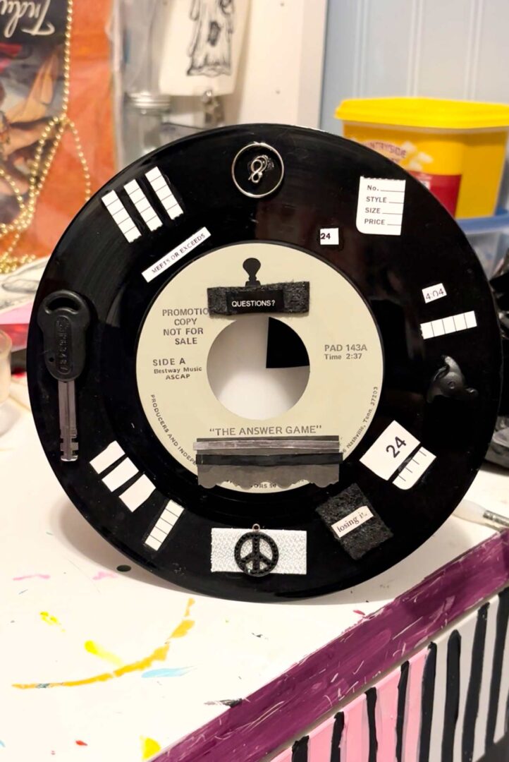 Record artwork sculpture.