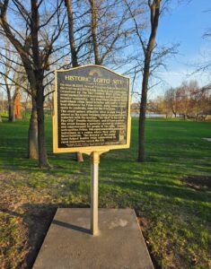 Historic plague now resided at a park in Pine City Minnesota.