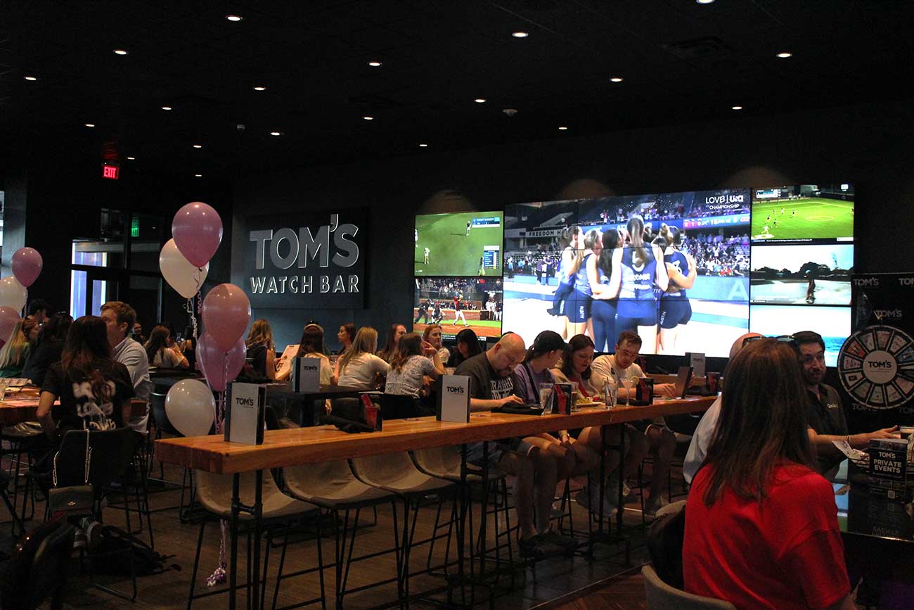 LOVB Pro championship watch party the league sponsored at Tom's Watch Bar in Minneapolis.