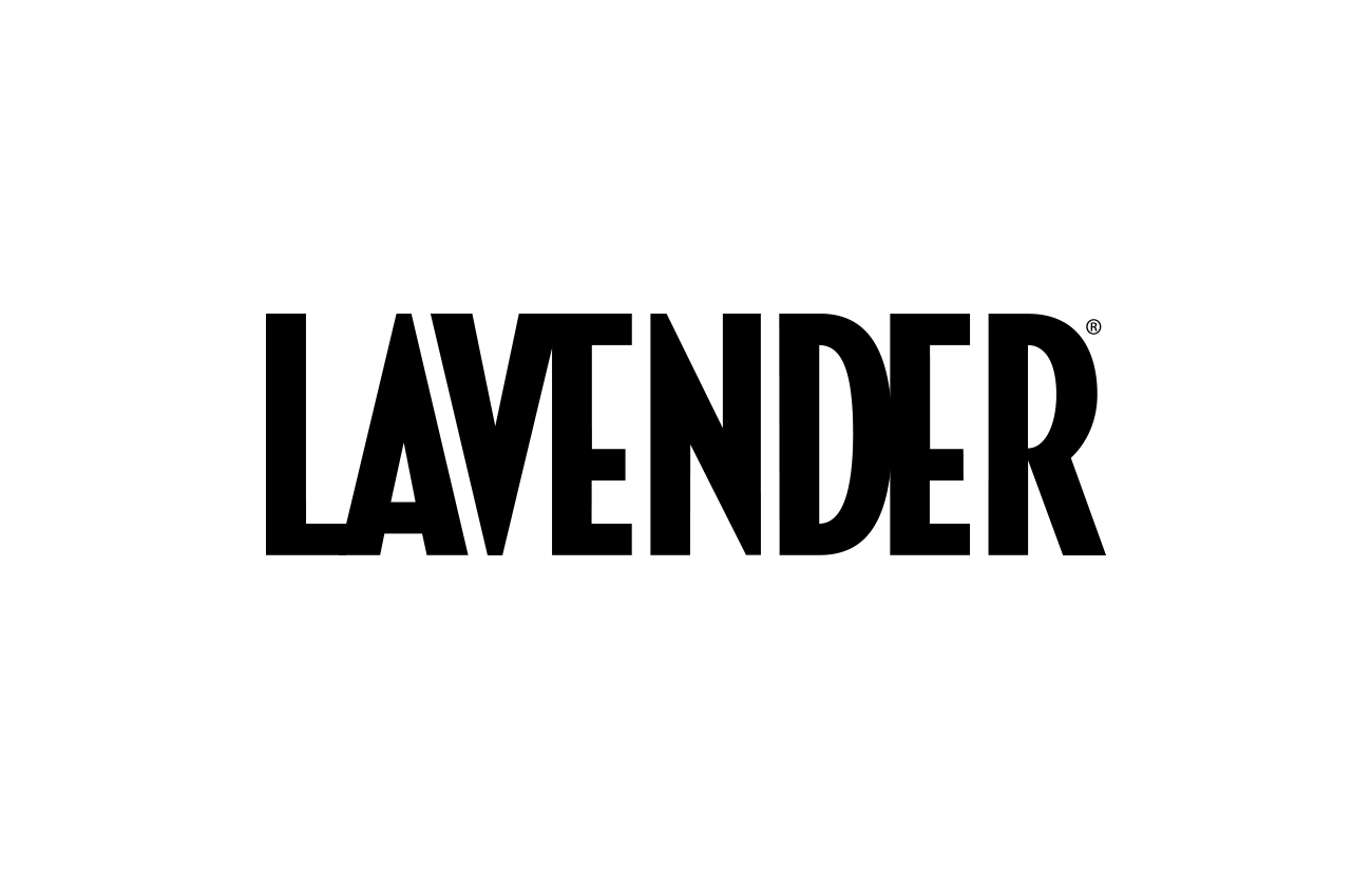 Lavender logo on a white background.